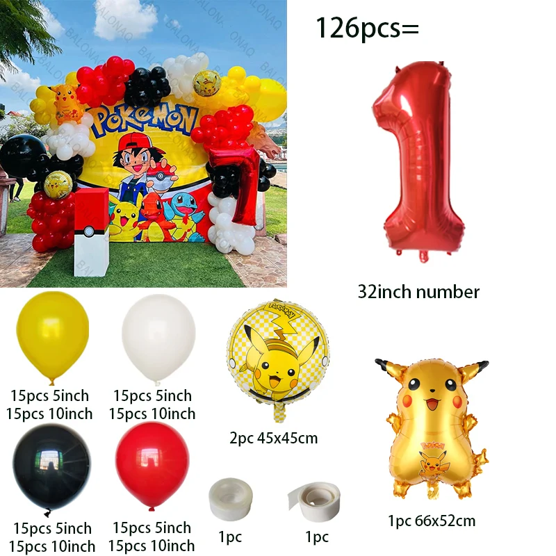 126pcs Cartoon Pikachu Theme B - Balloon Arch Kit review and price