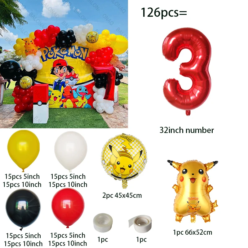 126pcs Cartoon Pikachu Theme B - Balloon Arch Kit review and price