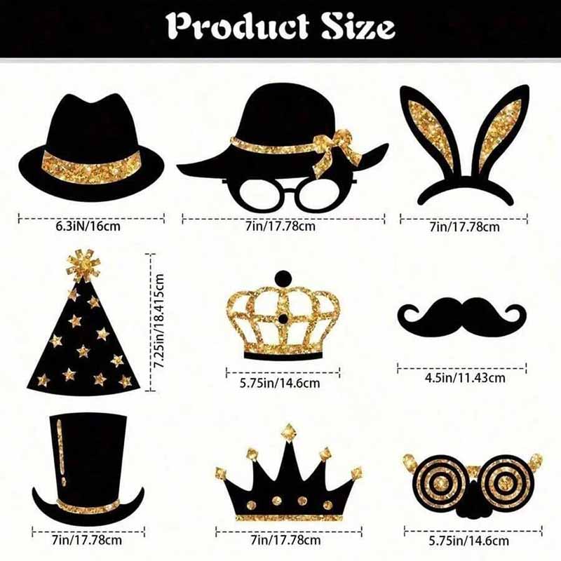 23Pcs Black Golden Paper Party - Photo Booth Frame review and price