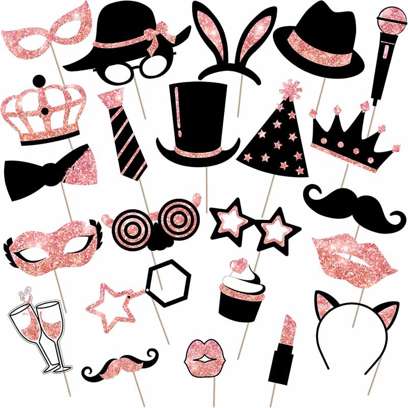 23Pcs Black Golden Paper Party - Photo Booth Frame review and price