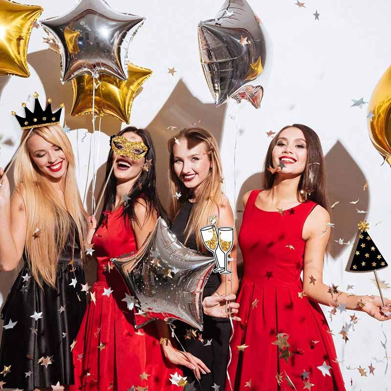 23Pcs Black Golden Paper Party - Photo Booth Frame review and price