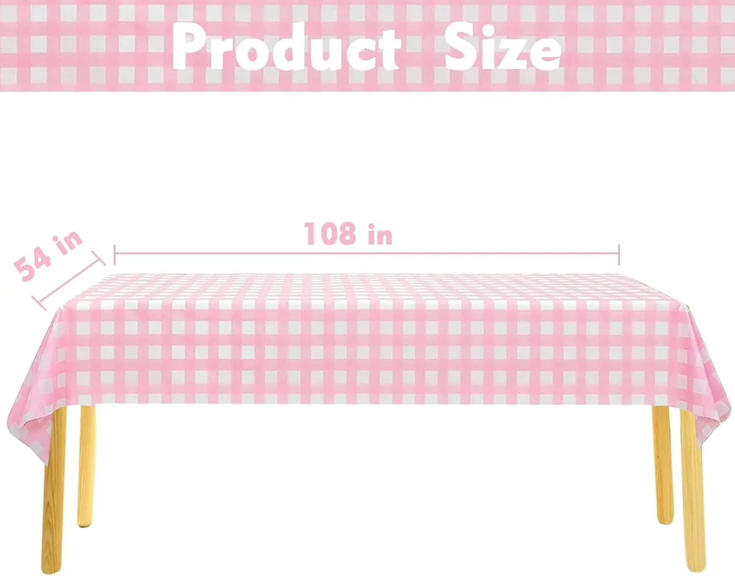 Retro Pink Gingham Tablecloth  - Event Party Shop review and price