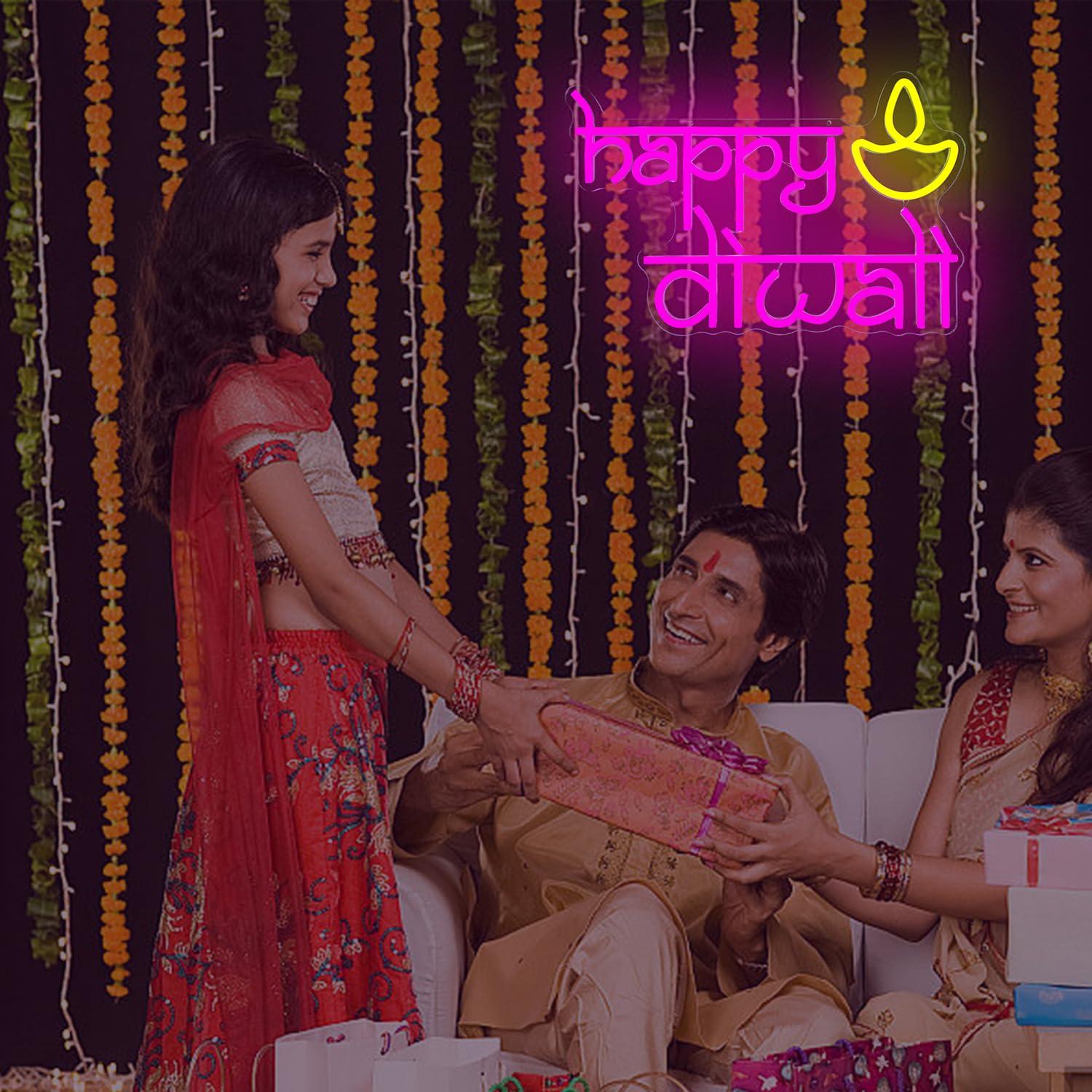 Happy Diwali Neon Sign USB Pow - Neon Sign Party review and price