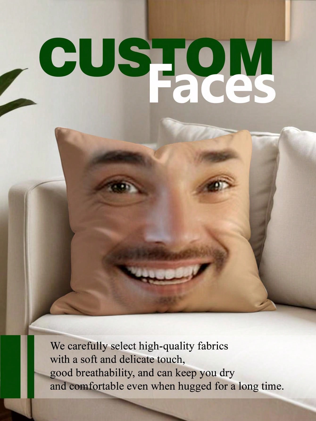 1pc Custom Face Square Pillow  - Eve Party review and price