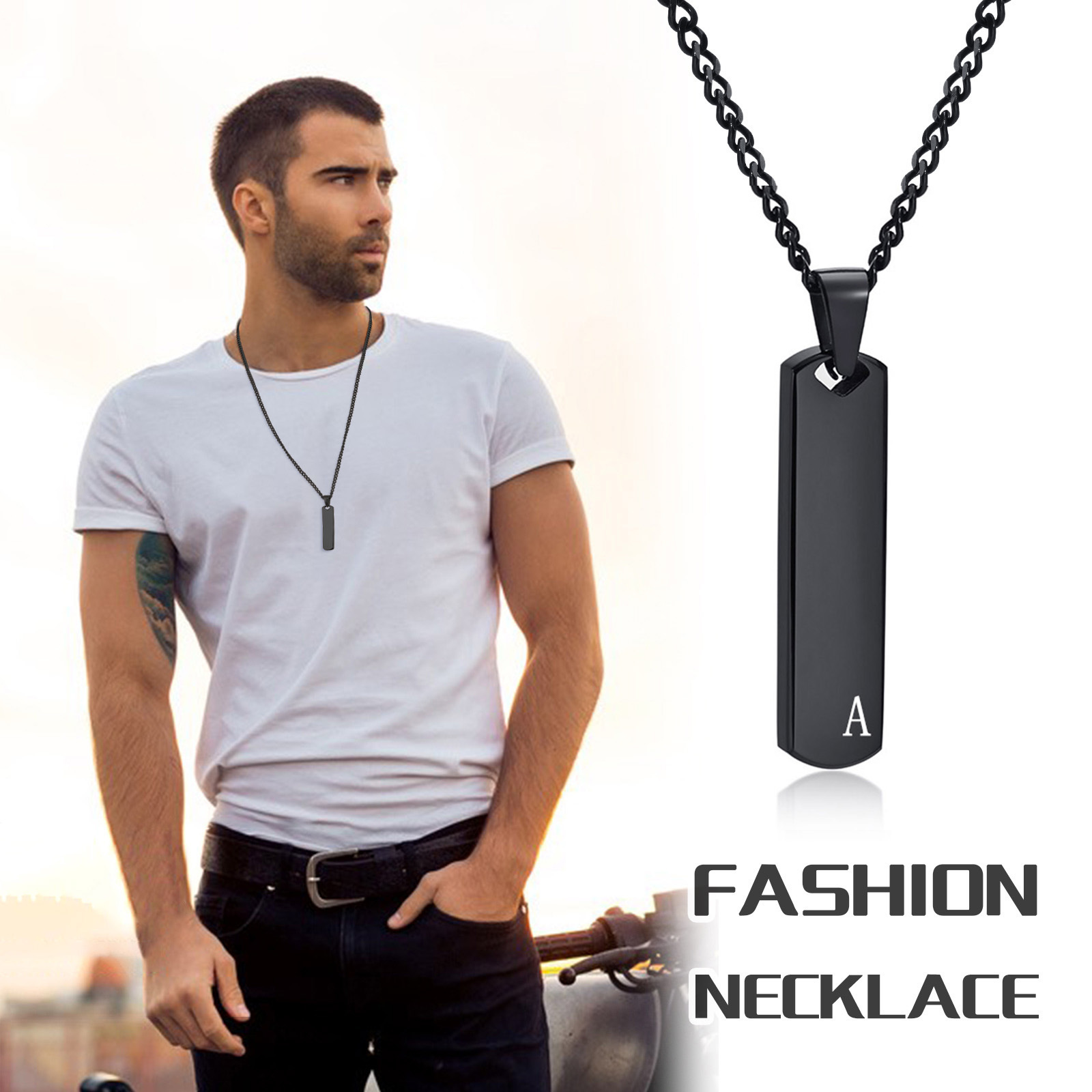 Vnox Initial Bar Necklace for  - Event Z review and price