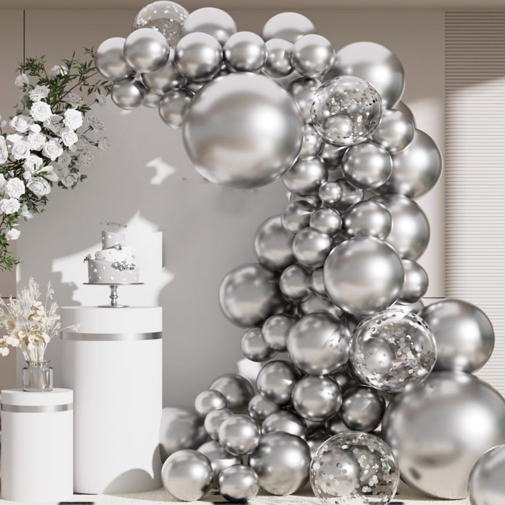 68Pcs Metallic Silver Balloons - Balloon Arch Kit review and price
