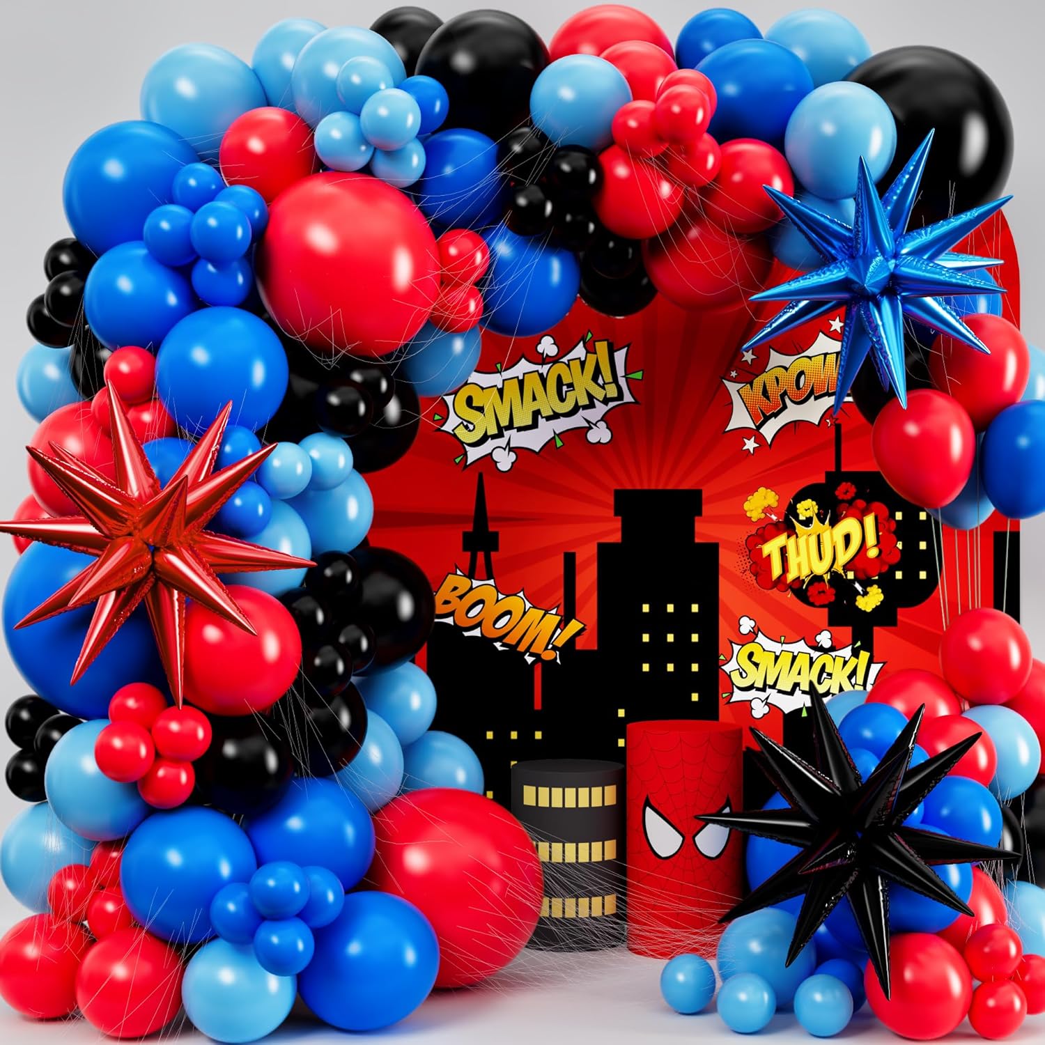 Black Red Blue Latex Balloons  - Balloon Arch Kit review and price
