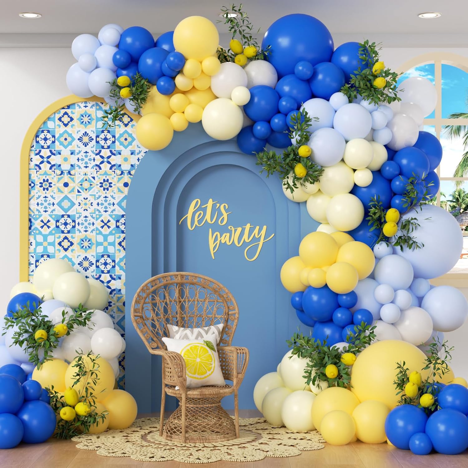 116Pcs Blue and Yellow Balloon - Balloon Arch Kit review and price