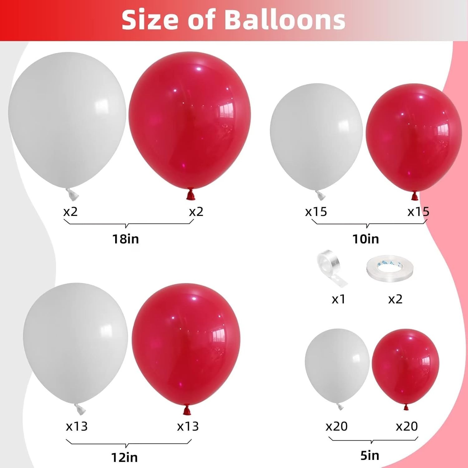 100Pcs Red and White Balloon G - Balloon Arch Kit review and price