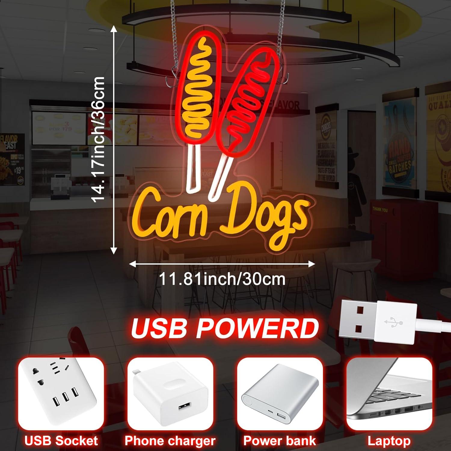 Corn Dog Neon Sign Snack USB D - Neon Sign Party review and price